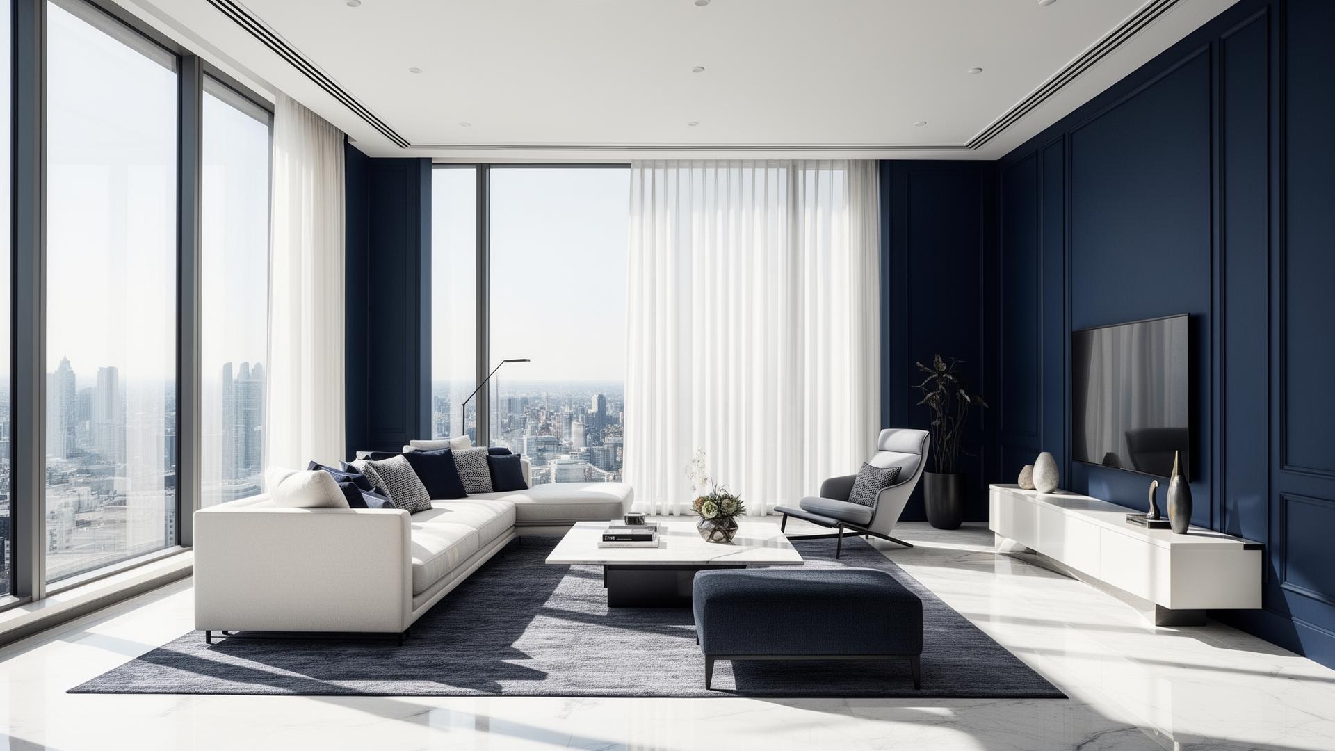 Pristine modern luxury living room in Atlanta